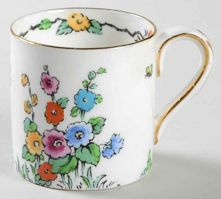 Hollyhock Flat Demitasse Cup by Crown Staffordshire-1