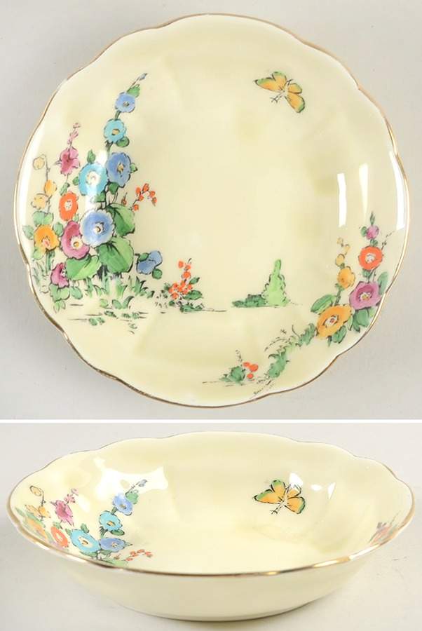 Hollyhock Fruit/Dessert (Sauce) Bowl by Crown Staffordshire-1