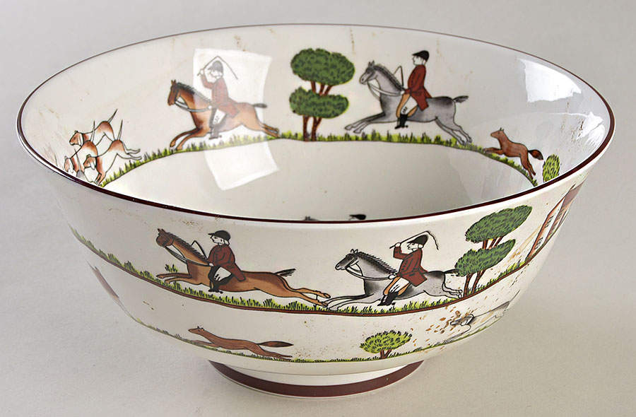 Hunting Scene 7" Chinese Bowl by Crown Staffordshire-1
