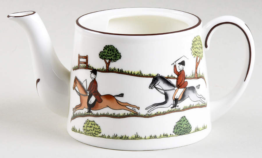 Hunting Scene Individual Teapot No Lid by Crown Staffordshire-1