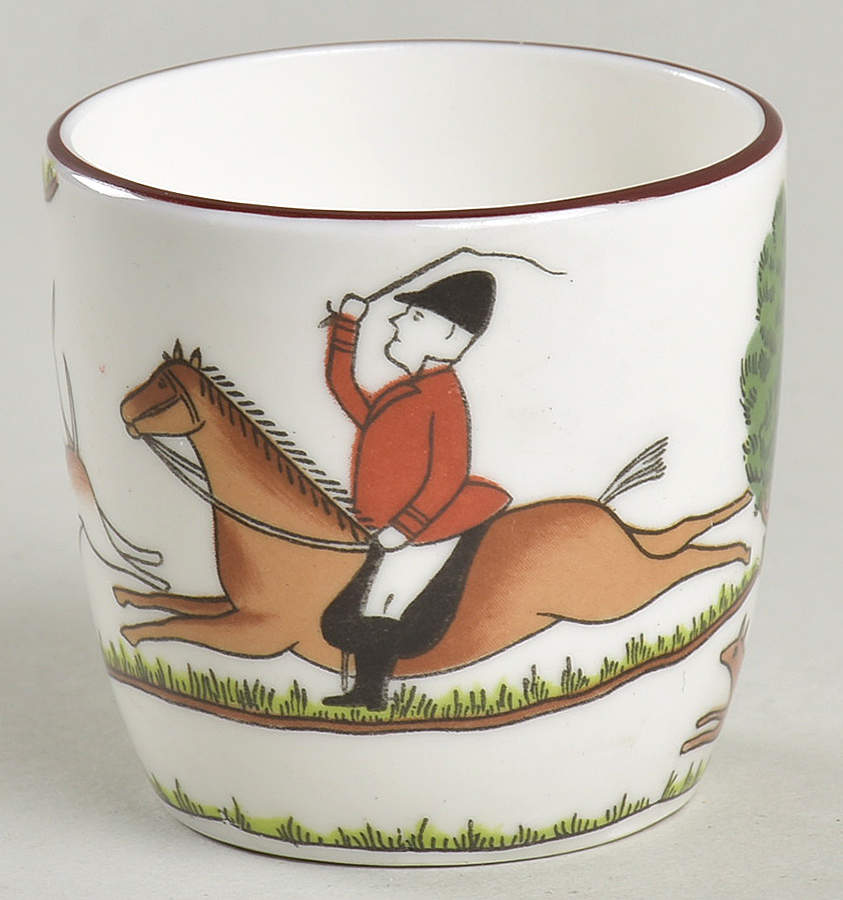Hunting Scene Single Egg Cup by Crown Staffordshire-1