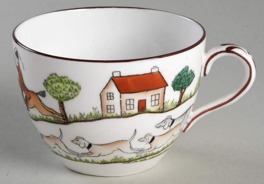 Hunting Scene Flat Cup by Crown Staffordshire-1