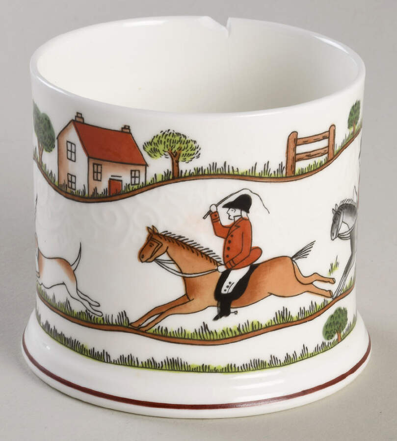 Hunting Scene Jam/Jelly No Lid by Crown Staffordshire-1