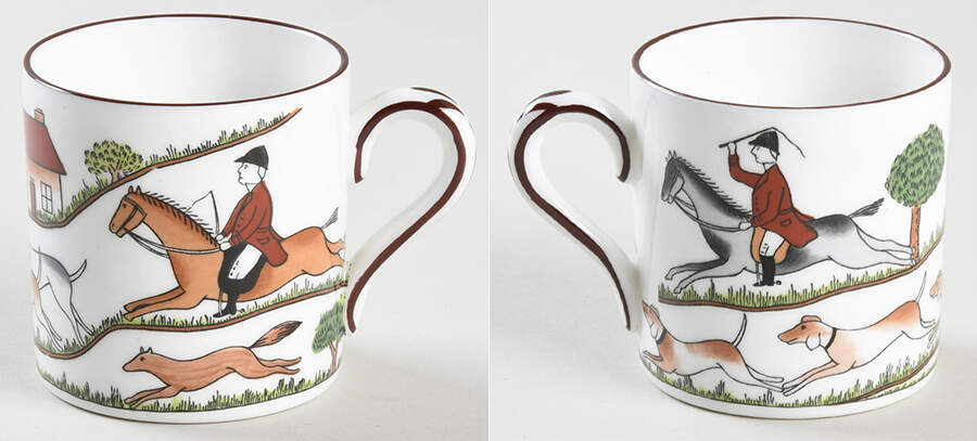 Hunting Scene Flat Demitasse Cup by Crown Staffordshire-1