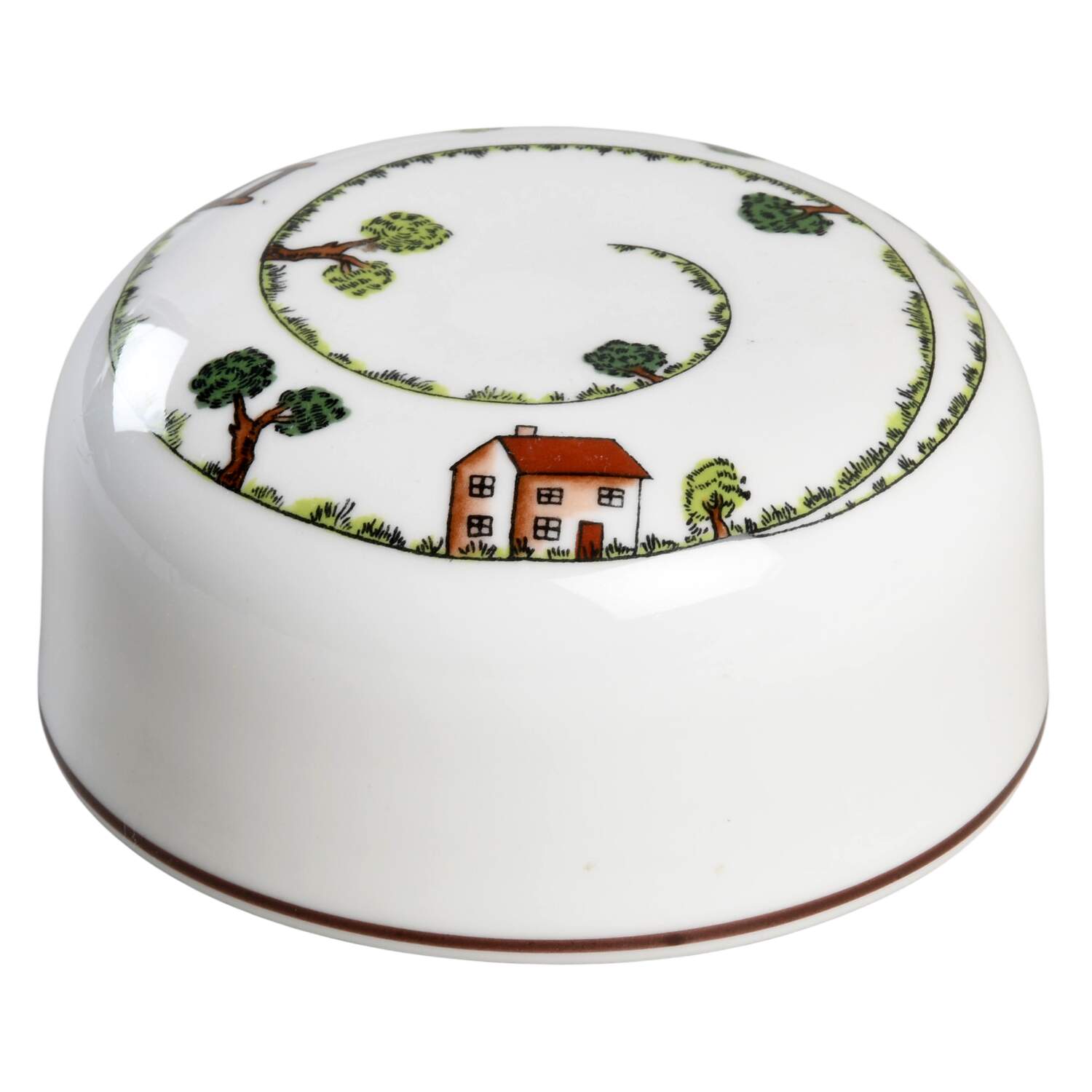 Hunting Scene Lid for Large Ginger Jar by Crown Staffordshire-1