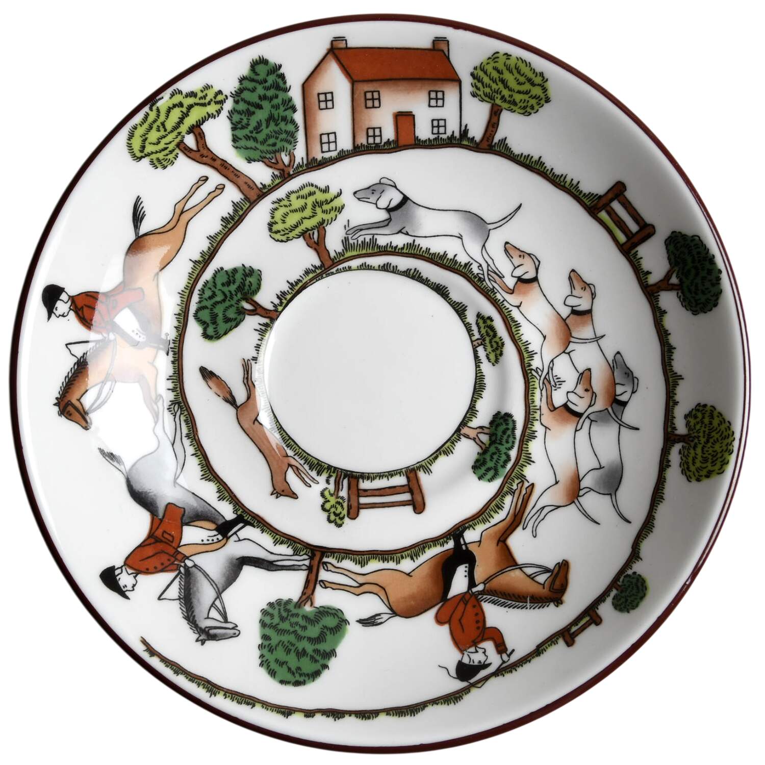 Hunting Scene Saucer by Crown Staffordshire-1