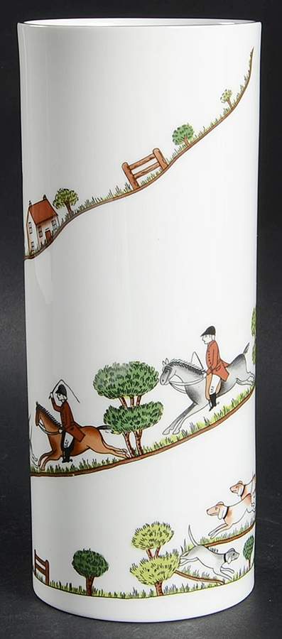 Hunting Scene 8" Vase by Crown Staffordshire-1