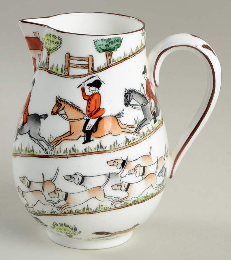 Hunting Scene Creamer by Crown Staffordshire-1