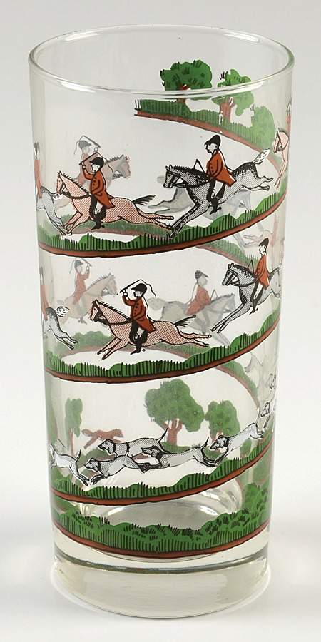 Hunting Scene 16 Oz Glassware Highball by Crown Staffordshire-1