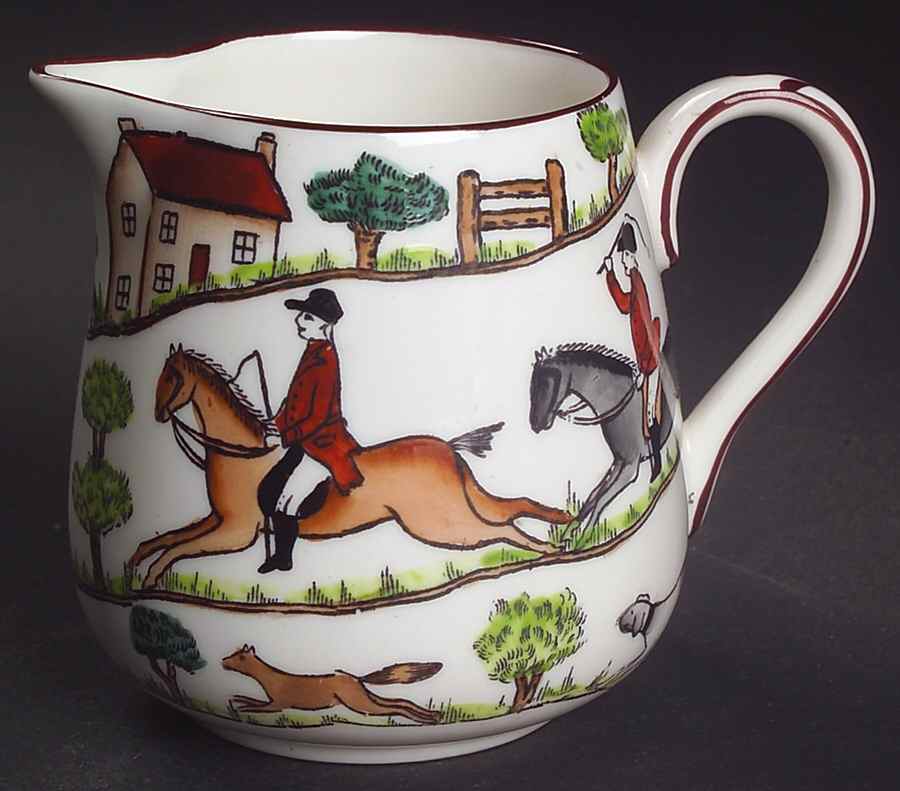 Hunting Scene Creamer by Crown Staffordshire-1