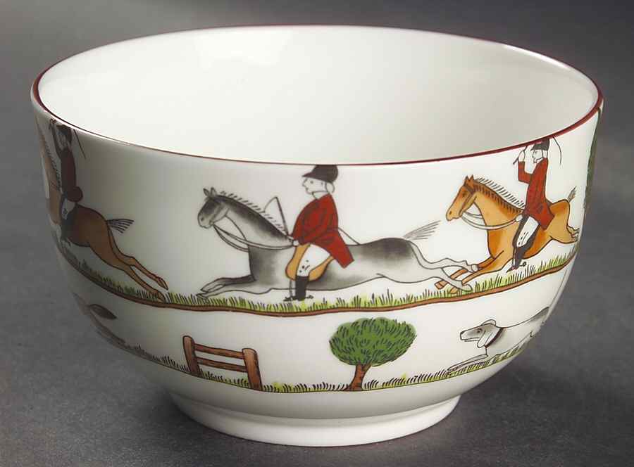 Hunting Scene Rice Bowl by Crown Staffordshire-1