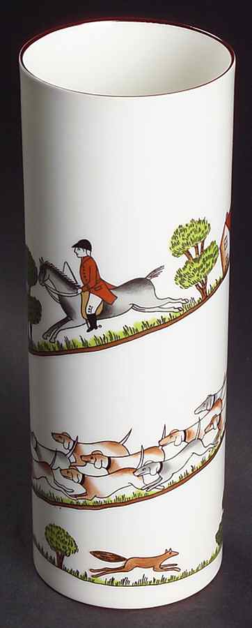 Hunting Scene 7" Vase by Crown Staffordshire-1