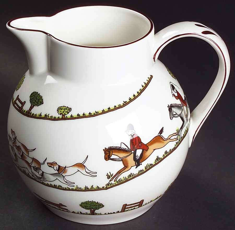 Hunting Scene 28 Oz Pitcher by Crown Staffordshire-1