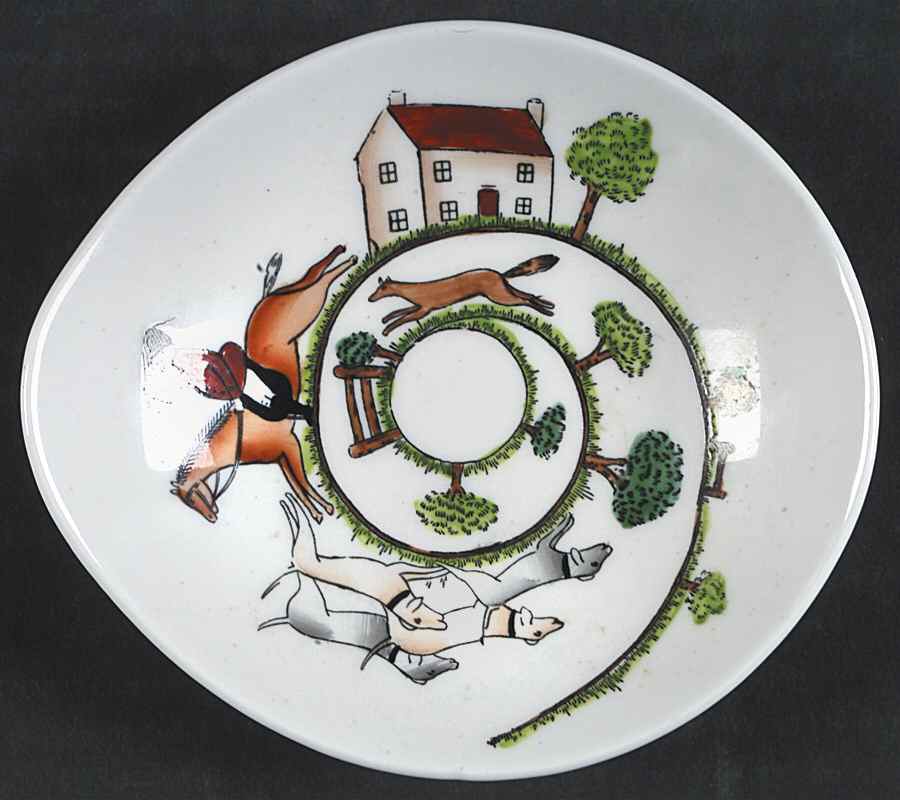 Hunting Scene Nut Dish by Crown Staffordshire-1
