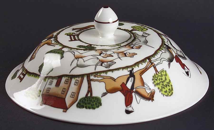Hunting Scene Muffin Cover by Crown Staffordshire-1