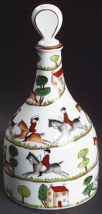 Hunting Scene Decanter and Stopper by Crown Staffordshire-1