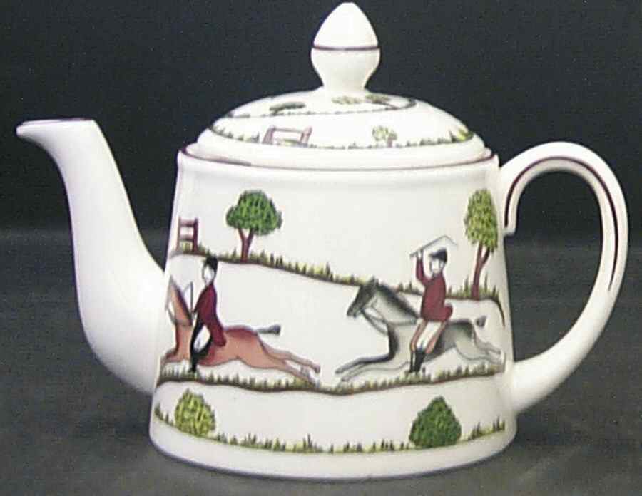 Hunting Scene Individual Teapot & Lid by Crown Staffordshire-1