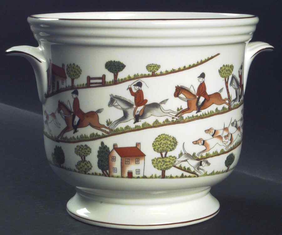 Hunting Scene Large Cachepot by Crown Staffordshire-1