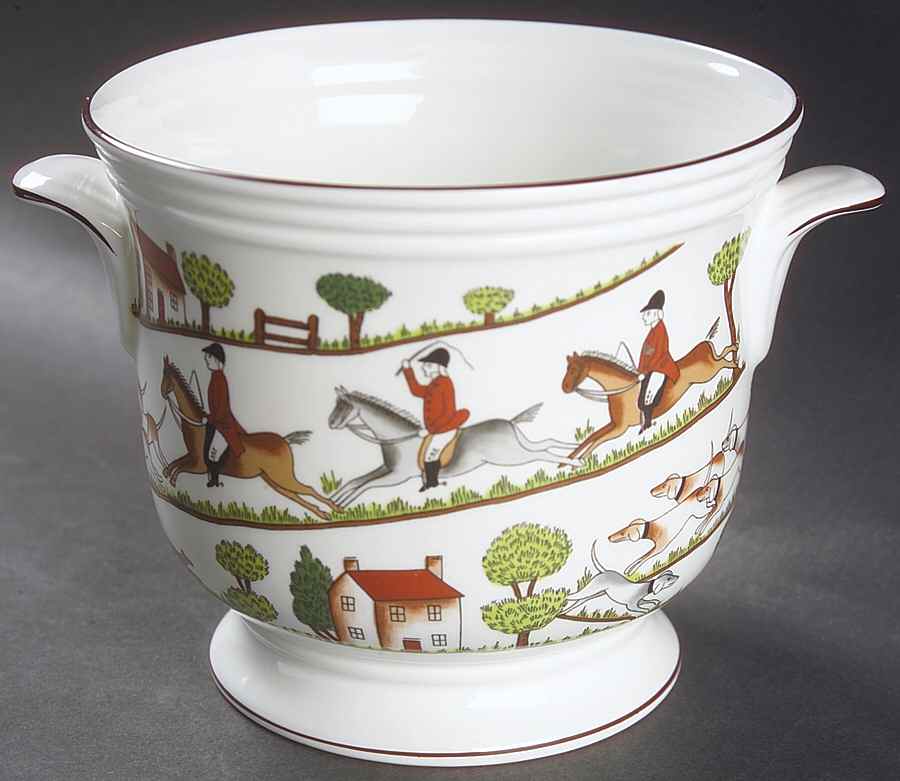 Hunting Scene Medium Cachepot by Crown Staffordshire-1