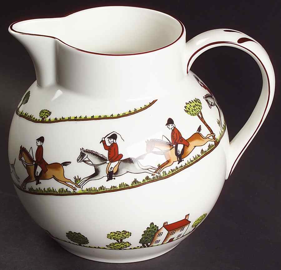 Hunting Scene 40 Oz Pitcher by Crown Staffordshire-1