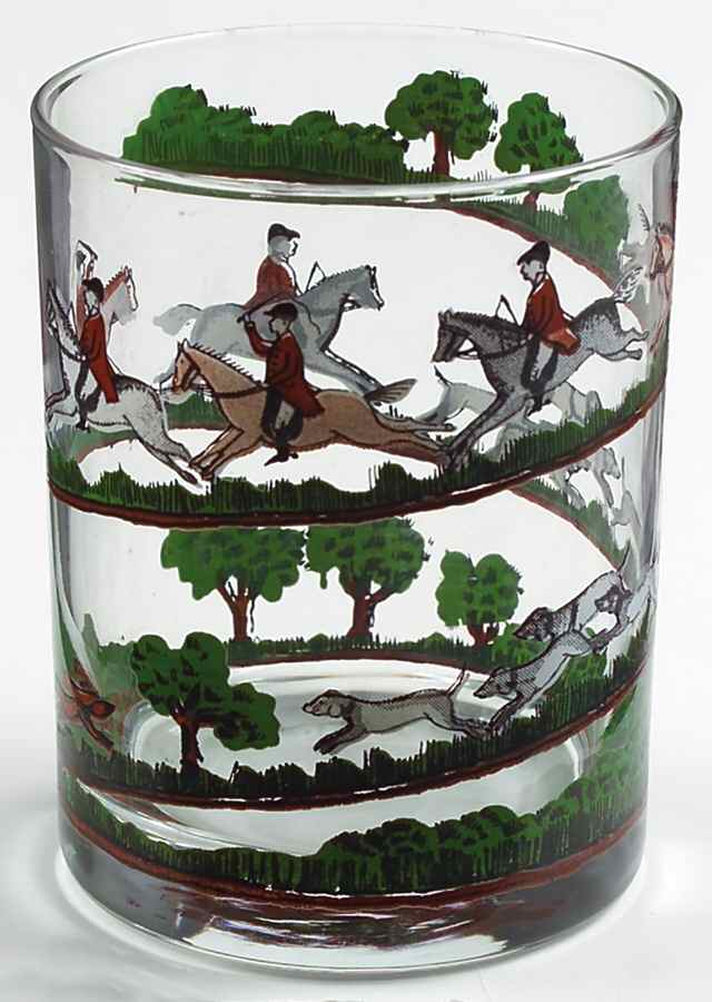 Hunting Scene 12 Oz Glassware Double Old Fashioned by Crown Staffordshire-1