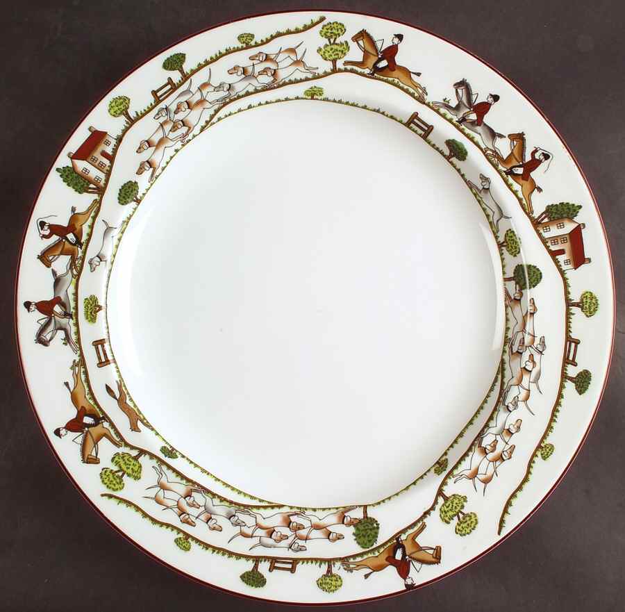 Hunting Scene 13" Chop Plate (Round Platter) by Crown Staffordshire-1
