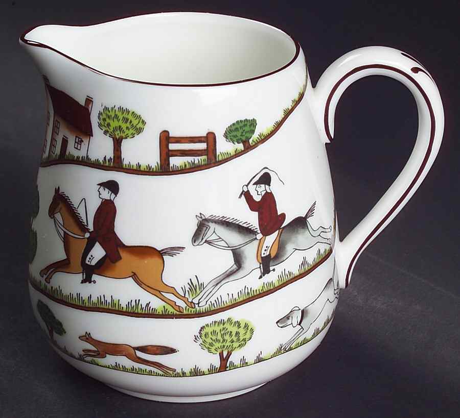 Hunting Scene Creamer by Crown Staffordshire-1