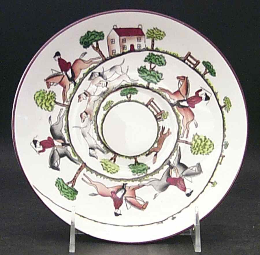 Hunting Scene Saucer for Jumbo Cup by Crown Staffordshire-1