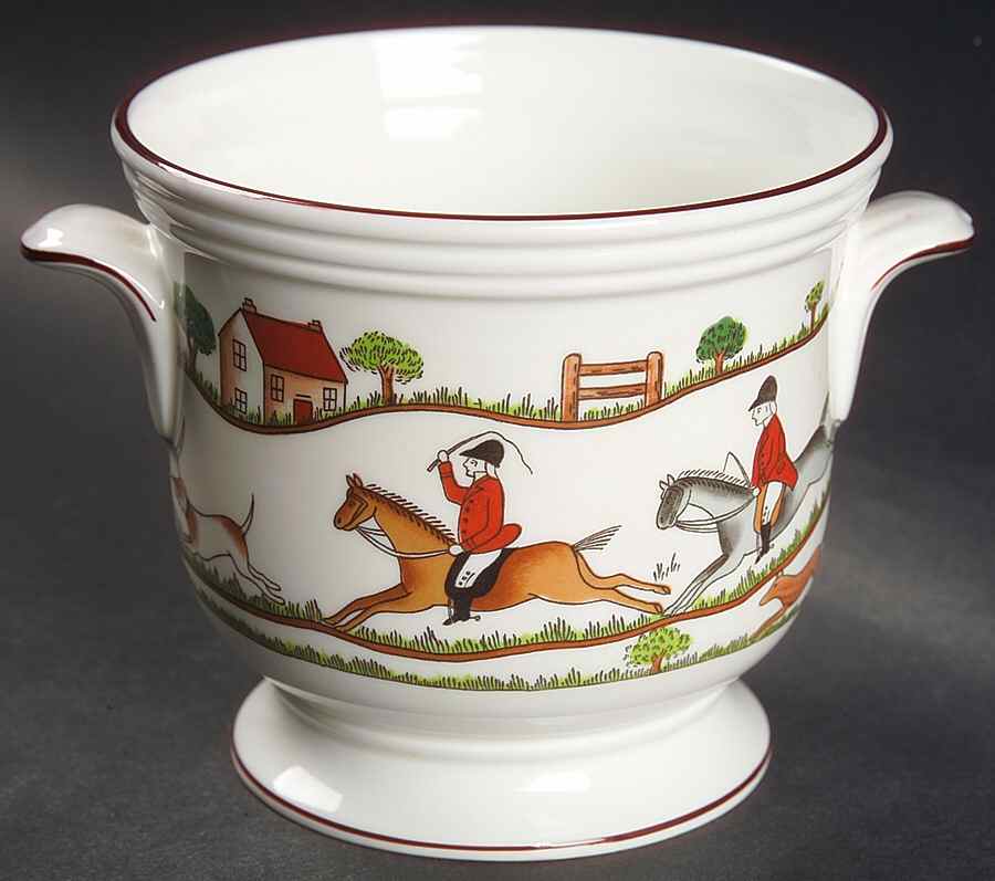 Hunting Scene Small Cachepot by Crown Staffordshire-1