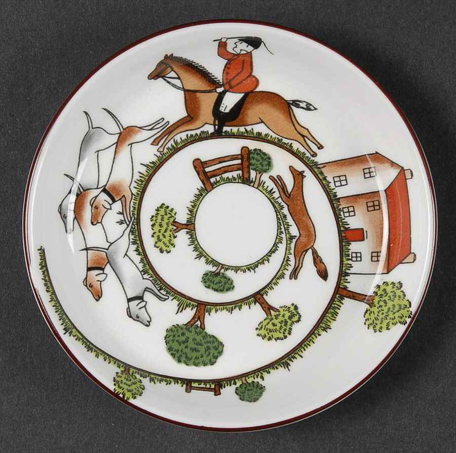 Hunting Scene Coaster by Crown Staffordshire-1
