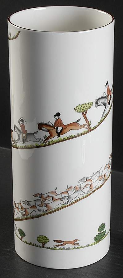 Hunting Scene 10" Vase by Crown Staffordshire-1