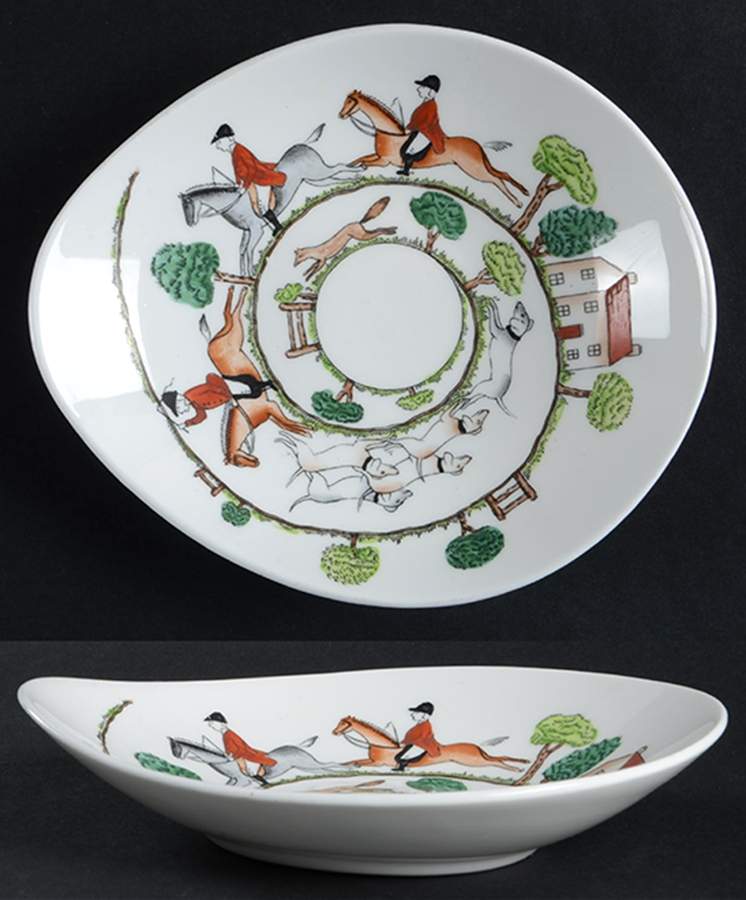 Hunting Scene Nut Dish by Crown Staffordshire-1