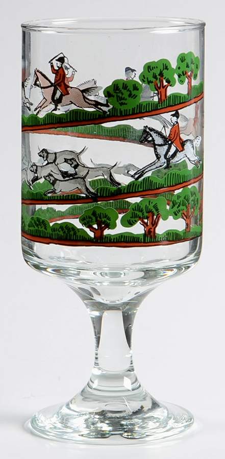 Hunting Scene Glassware Goblet by Crown Staffordshire-1