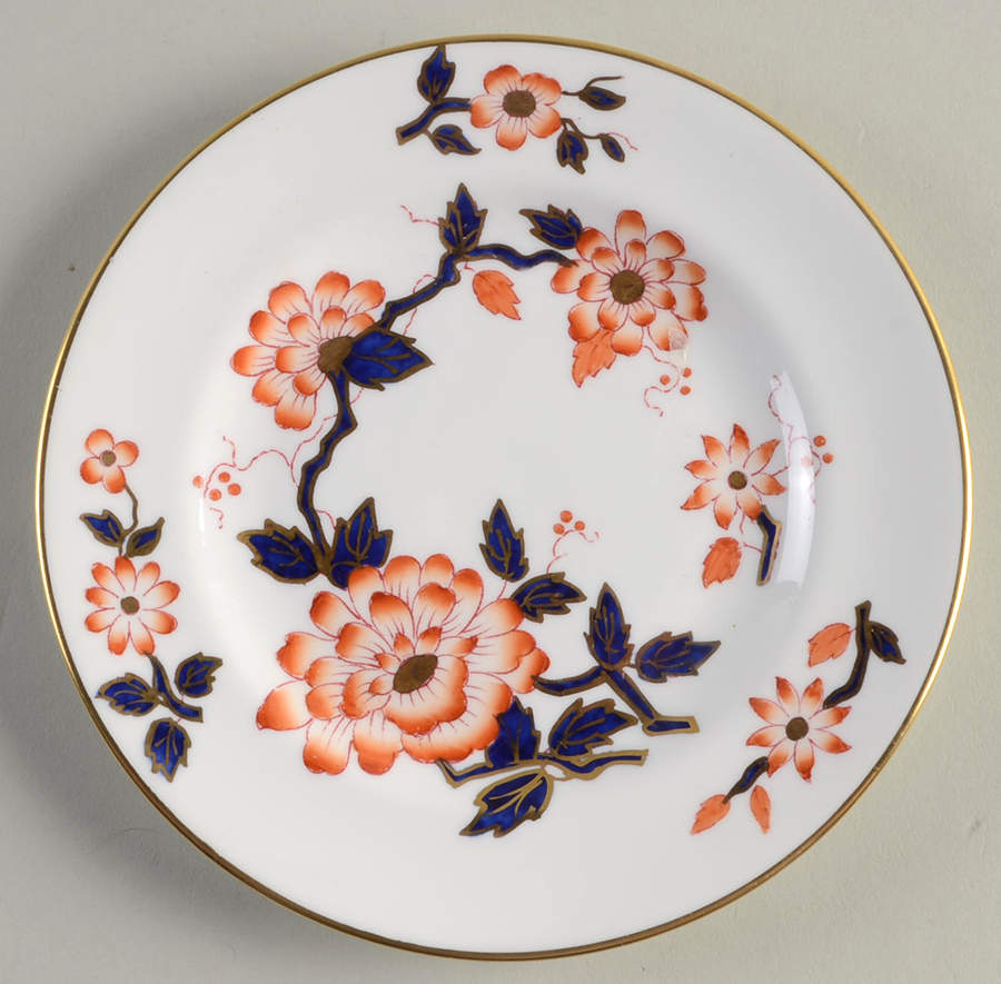 Imari Coral Bread & Butter Plate by Crown Staffordshire-1
