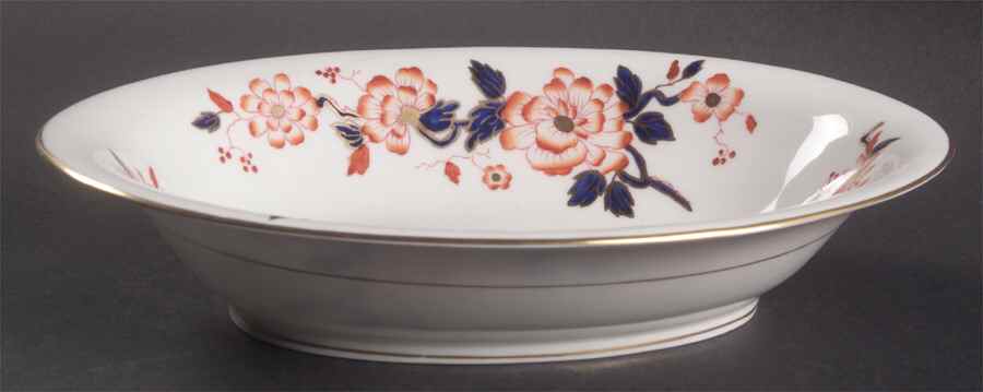Imari Coral 10" Oval Vegetable Bowl by Crown Staffordshire-1