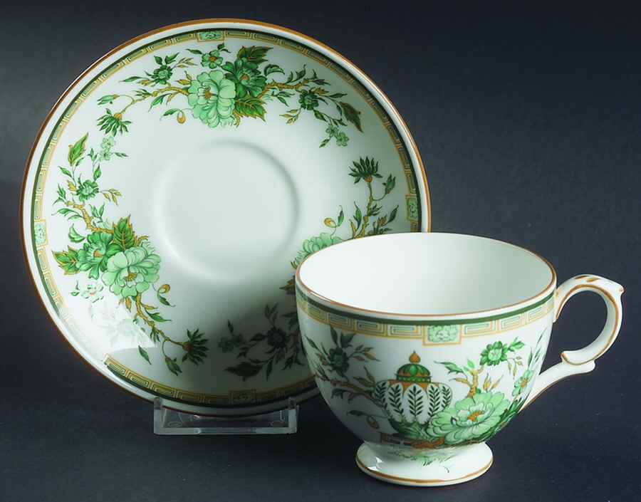 Kowloon Footed Cup & Saucer Set by Crown Staffordshire-1