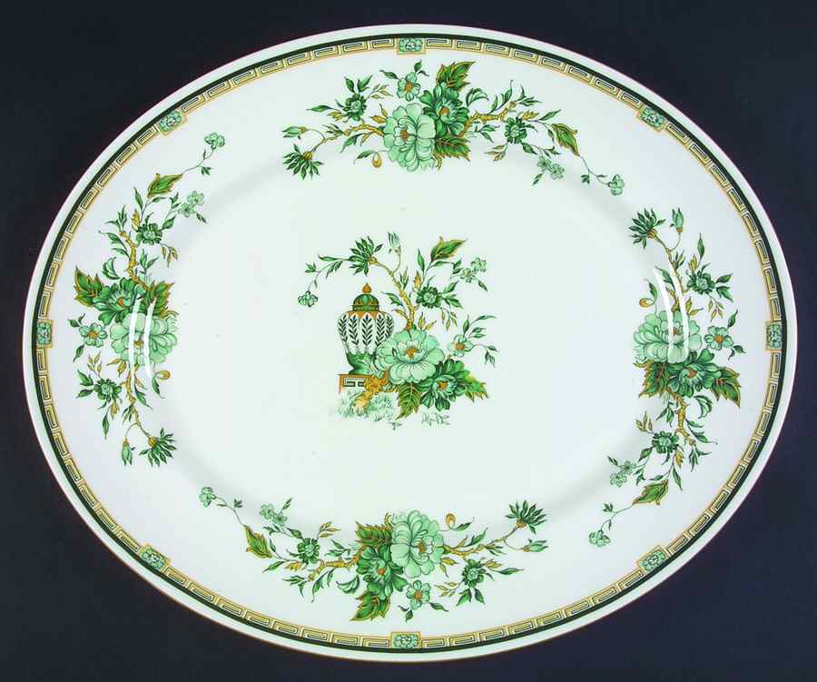 Kowloon 16" Oval Serving Platter by Crown Staffordshire-1