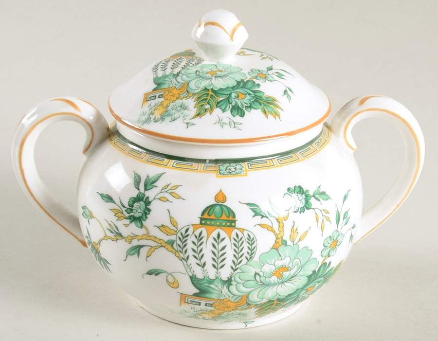 Kowloon Sugar Bowl & Lid by Crown Staffordshire-1