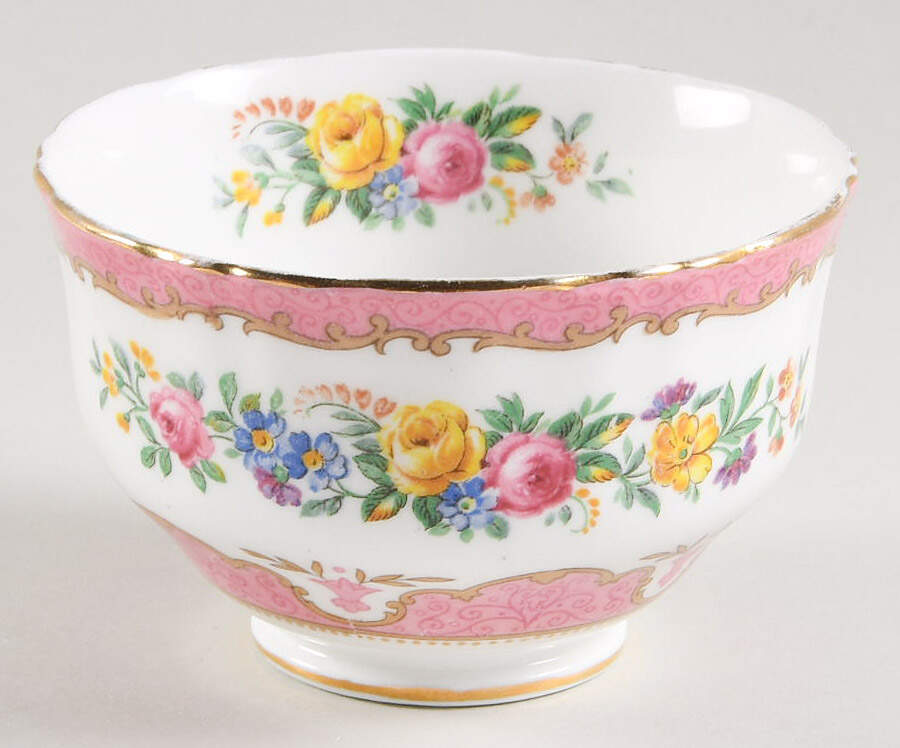 Lyric Tunis (Scalloped) Open Sugar Bowl by Crown Staffordshire-1
