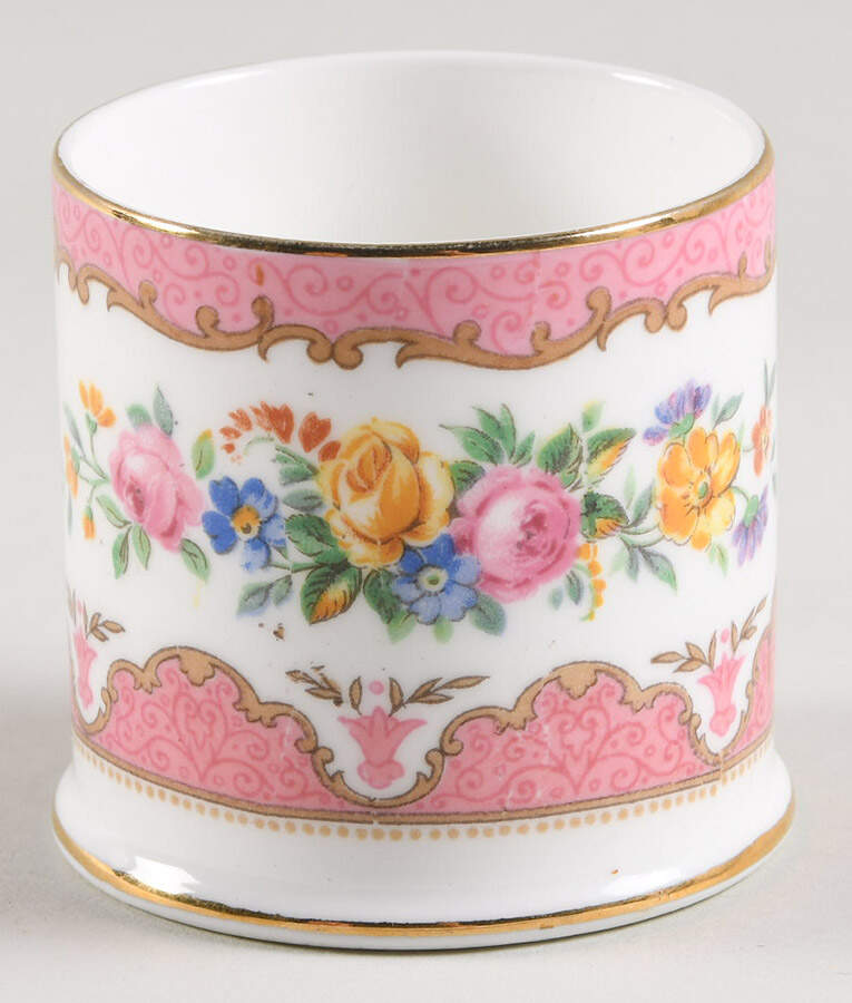 Lyric Tunis (Scalloped) Mustard Jar No Lid by Crown Staffordshire-1