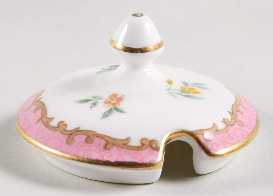 Lyric Tunis (Scalloped) Lid for Mustard Jar by Crown Staffordshire-1