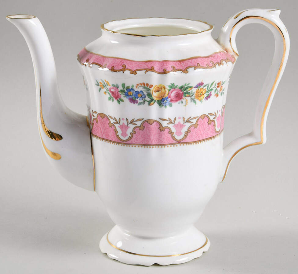Lyric Tunis (Scalloped) Mini Coffee Pot No Lid by Crown Staffordshire-1