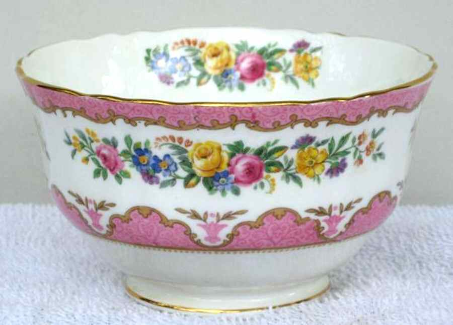 Lyric Tunis (Scalloped) Open Sugar Bowl by Crown Staffordshire-1