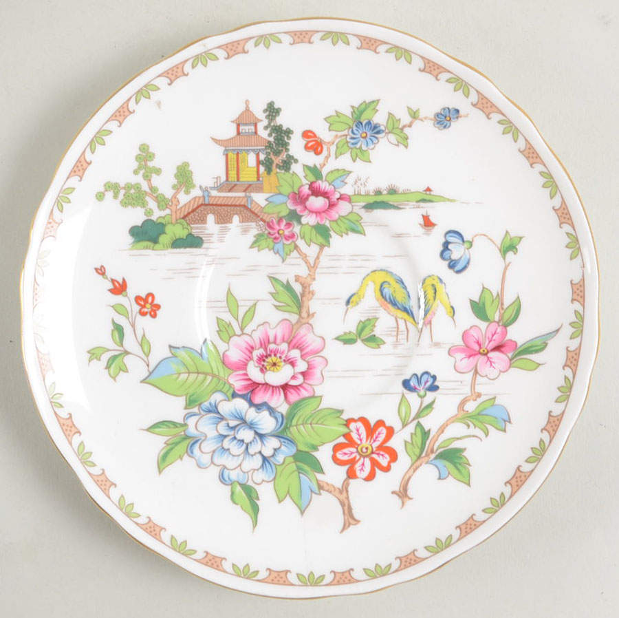 Pagoda Saucer for Cream Soup Bowl by Crown Staffordshire-1