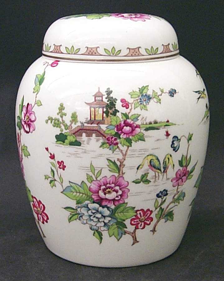 Pagoda Medium Ginger Jar & Lid by Crown Staffordshire-1