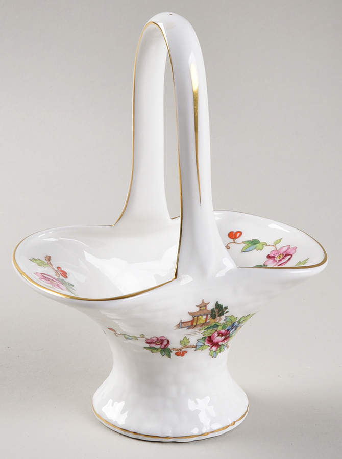 Pagoda 6" Handled Basket by Crown Staffordshire-1