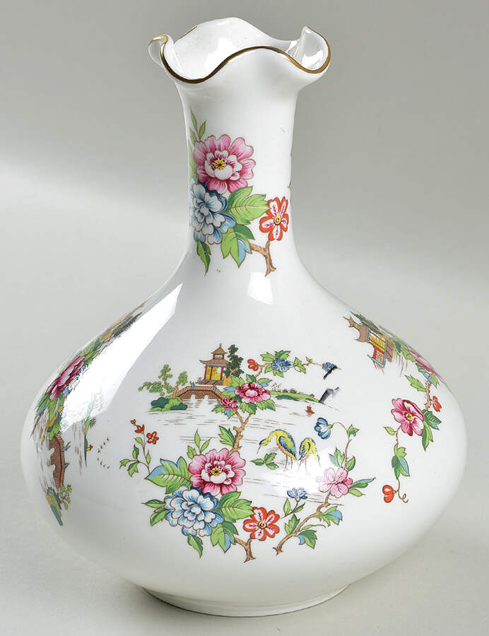 Pagoda High Vase (Bulbous) by Crown Staffordshire-1