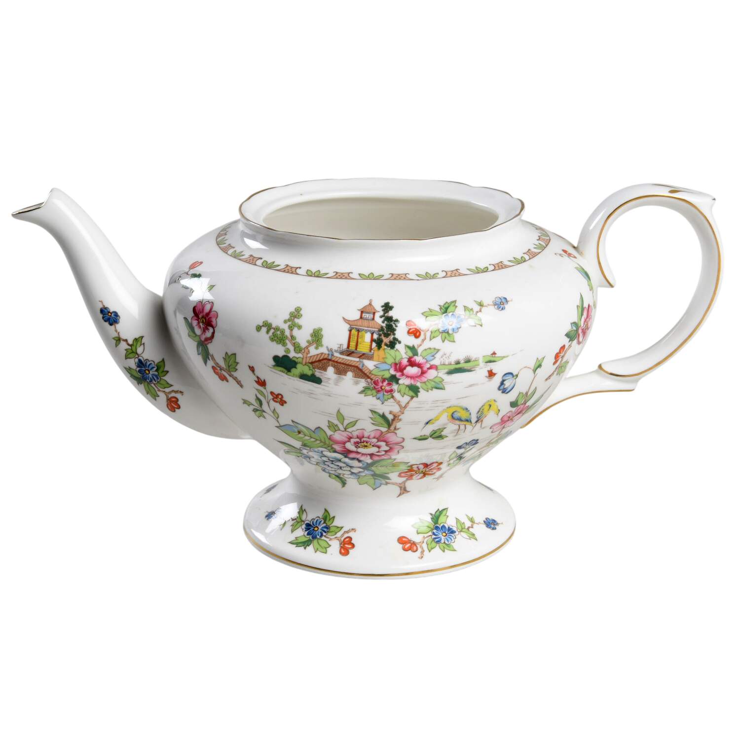 Pagoda Teapot No Lid by Crown Staffordshire-1