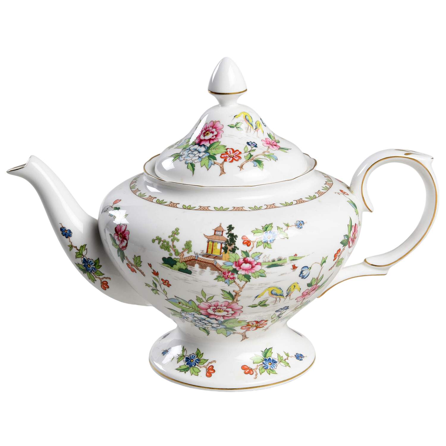 Pagoda Teapot & Lid by Crown Staffordshire-1