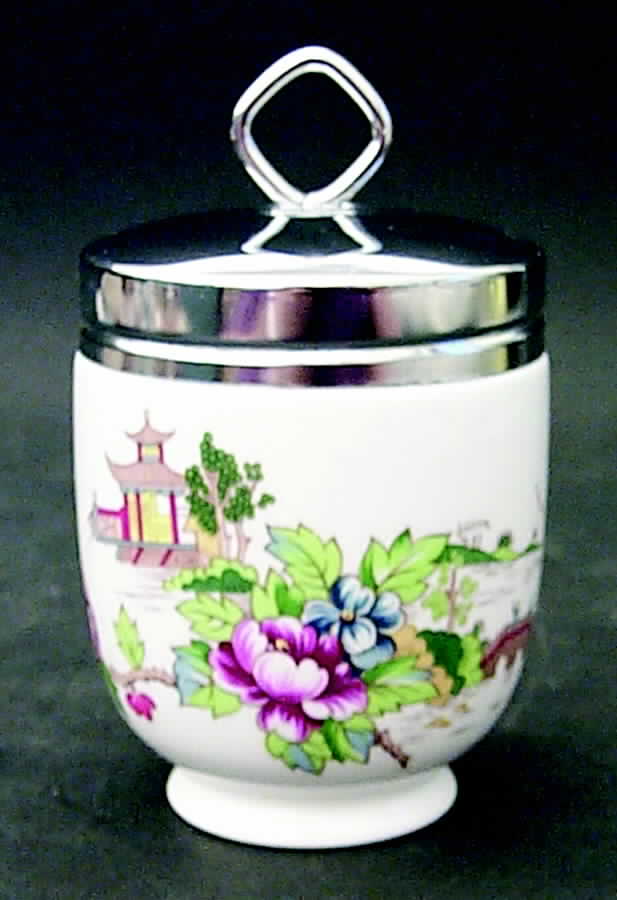 Pagoda Egg Coddler & Lid by Crown Staffordshire-1